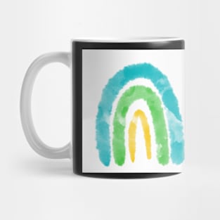 Green Yellow and Blue Rainbow Mug